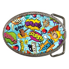 Comic Elements Colorful Seamless Pattern Belt Buckles by Bedest