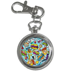 Comic Elements Colorful Seamless Pattern Key Chain Watches by Bedest