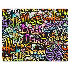 Graffiti Word Seamless Pattern Premium Plush Fleece Blanket (medium)