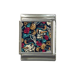 Vintage Art Tattoos Colorful Seamless Pattern Italian Charm (13mm)