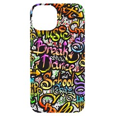 Graffiti Word Seamless Pattern Iphone 14 Black Uv Print Case