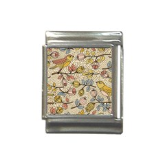 Seamless Pattern With Flower Bird Italian Charm (13mm)