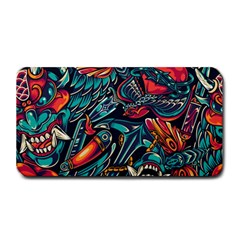 Vintage Tattoos Colorful Seamless Pattern Medium Bar Mat