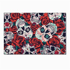 Vintage Day Dead Seamless Pattern Postcards 5  X 7  (pkg Of 10) by Bedest