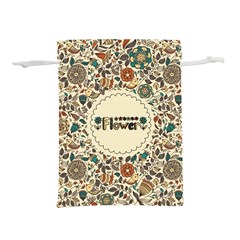 Seamless Pattern With Flower Birds Lightweight Drawstring Pouch (s)