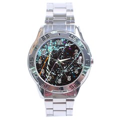 Abstract Colorful Texture Stainless Steel Analogue Watch