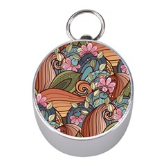 Multicolored Flower Decor Flowers Patterns Leaves Colorful Mini Silver Compasses by Pakjumat