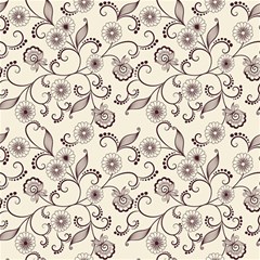 White And Brown Floral Wallpaper Flowers Background Pattern Play Mat (square)