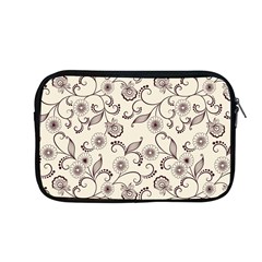 White And Brown Floral Wallpaper Flowers Background Pattern Apple Macbook Pro 13  Zipper Case by Pakjumat