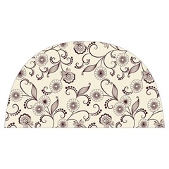 White And Brown Floral Wallpaper Flowers Background Pattern Anti Scalding Pot Cap