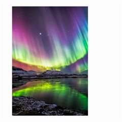 Aurora Borealis Polar Northern Lights Natural Phenomenon North Night Mountains Small Garden Flag (two Sides) by Pakjumat