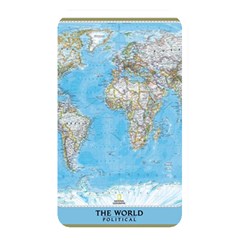 Blue White And Green World Map National Geographic Memory Card Reader (rectangular) by Pakjumat