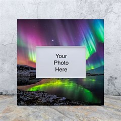 Aurora Borealis Polar Northern Lights Natural Phenomenon North Night Mountains White Box Photo Frame 4  X 6  by Pakjumat