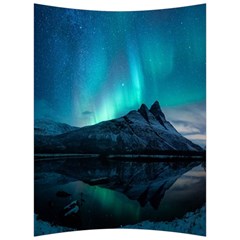 Aurora Borealis Mountain Reflection Back Support Cushion by Pakjumat