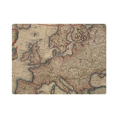 Old Vintage Classic Map Of Europe Premium Plush Fleece Blanket (mini) by Pakjumat