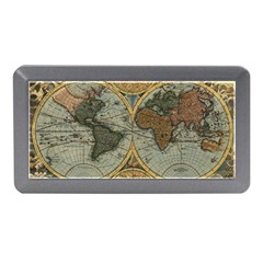 Vintage World Map Travel Geography Memory Card Reader (mini) by Pakjumat