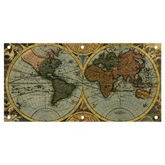 Vintage World Map Travel Geography Banner And Sign 4  X 2  by Pakjumat