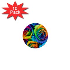 Colorful Roses Bouquet Rainbow 1  Mini Magnet (10 Pack)  by Pakjumat