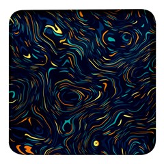 Colorful Abstract Pattern Creative Colorful Line Linear Background Square Glass Fridge Magnet (4 Pack)