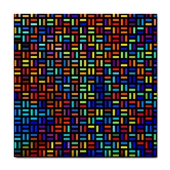 Geometric Colorful Square Rectangle Tile Coaster by Pakjumat