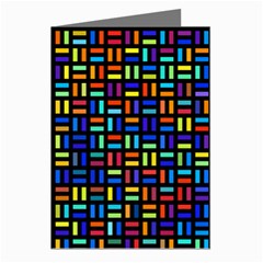 Geometric Colorful Square Rectangle Greeting Cards (pkg Of 8) by Pakjumat