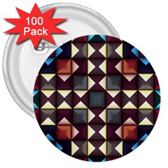 Symmetry Geometric Pattern Texture 3  Buttons (100 Pack)  by Pakjumat
