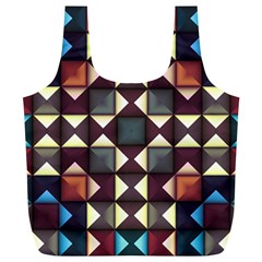 Symmetry Geometric Pattern Texture Full Print Recycle Bag (xl) by Pakjumat