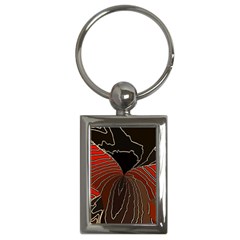 Red Gold Black Voracious Plant Leaf Key Chain (rectangle) by Pakjumat