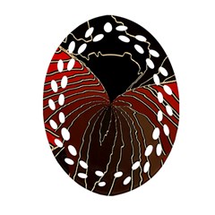 Red Gold Black Voracious Plant Leaf Ornament (oval Filigree) by Pakjumat