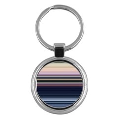 Horizontal Line Strokes Color Lines Key Chain (round) by Pakjumat