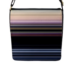 Horizontal Line Strokes Color Lines Flap Closure Messenger Bag (l) by Pakjumat