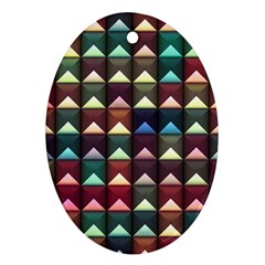 Diamond Geometric Square Design Pattern Ornament (oval)