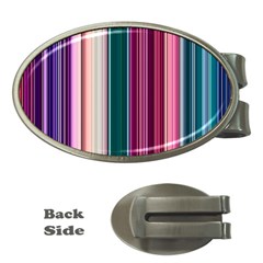 Vertical Line Color Lines Texture Money Clips (oval) 