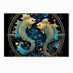 Fish Star Sign Postcards 5  X 7  (pkg Of 10)