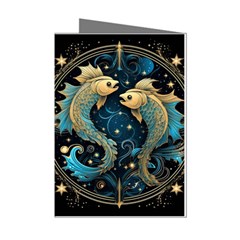 Fish Star Sign Mini Greeting Cards (pkg Of 8) by Pakjumat