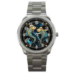 Fish Star Sign Sport Metal Watch