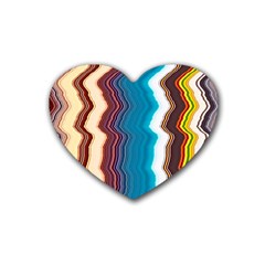 Line Vertical Lines Color Lines Rubber Heart Coaster (4 Pack) by Pakjumat