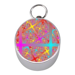 Geometric Abstract Colorful Mini Silver Compasses by Pakjumat