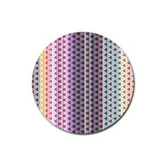 Triangle Stripes Texture Pattern Rubber Coaster (round) by Pakjumat