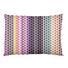 Triangle Stripes Texture Pattern Pillow Case (two Sides) by Pakjumat