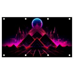 Synthwave City Retrowave Wave Banner And Sign 7  X 4  by Pakjumat