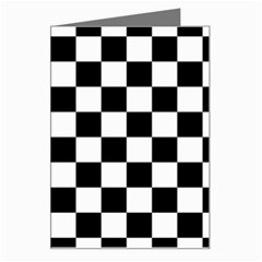 Black White Checker Pattern Checkerboard Greeting Card by Pakjumat