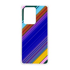 Color Lines Slanting Green Blue Samsung Galaxy S20 Ultra 6 9 Inch Tpu Uv Case by Pakjumat