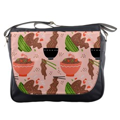 Japanese Street Food Soba Noodle In Bowl Messenger Bag by Pakjumat