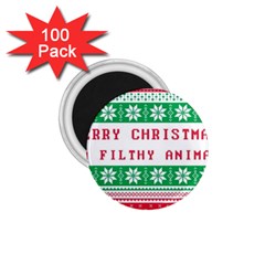 Merry Christmas Ya Filthy Animal 1 75  Magnets (100 Pack)  by Pakjumat