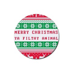 Merry Christmas Ya Filthy Animal Rubber Coaster (round) by Pakjumat