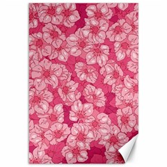 Cute Pink Sakura Flower Pattern Canvas 12  X 18  by Pakjumat