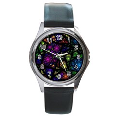 Stained Glass Crystal Art Round Metal Watch by Pakjumat