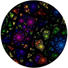 Stained Glass Crystal Art Uv Print Round Tile Coaster by Pakjumat