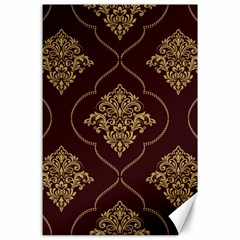 Vector Gold Ornament Pattern Seamless Damask Canvas 24  X 36  by Pakjumat